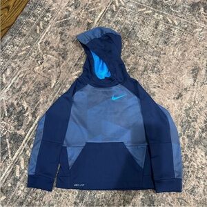 Nike Dri-FIT Hoodie in Navy and Bright Blue